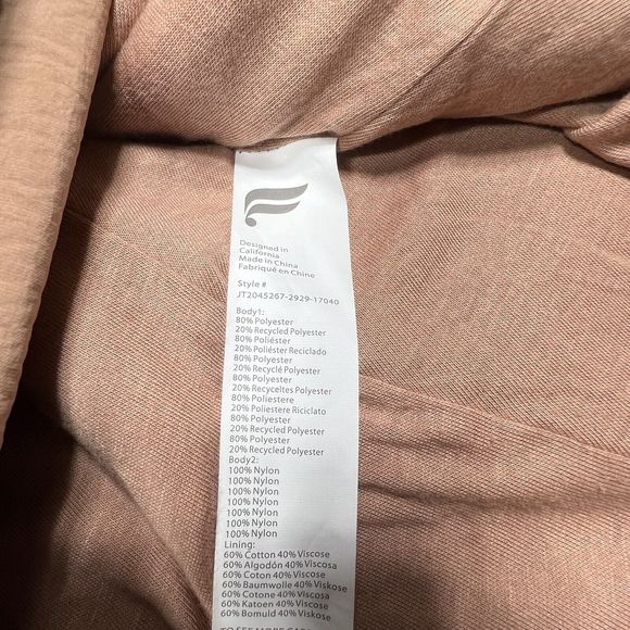 Fabletics Hooded Sweatshirt Womens Medium Peach Sherpa Half-Zip Fleece Jacket - Picture 6 of 8